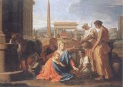 Nicolas Poussin The hl, Famile in Agypten oil painting artist